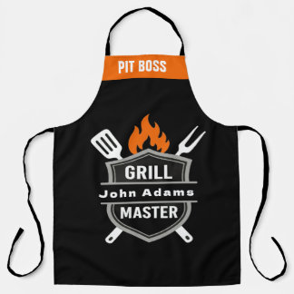 Tablier de maître de grill personnalisé avec monog