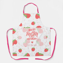 Tablier de maman personnalisé aux fraises