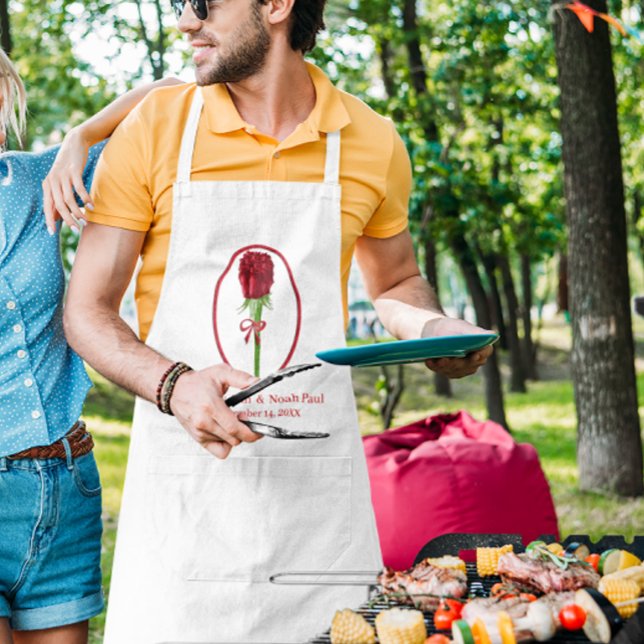 Tablier de mariage aux roses rouges (Créateur téléchargé)