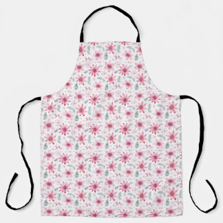 Tablier de Noël rose et blanc du cuisinier