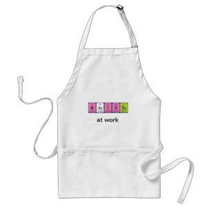 Tablier de nom de table périodique de barman