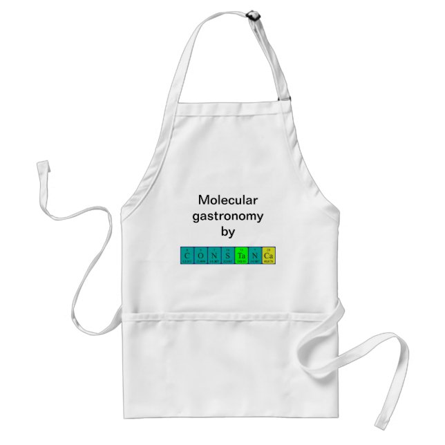Tablier de nom de table périodique de Constança (Devant)