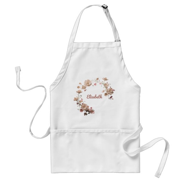 Tablier de nom floral personnalisé (Devant)