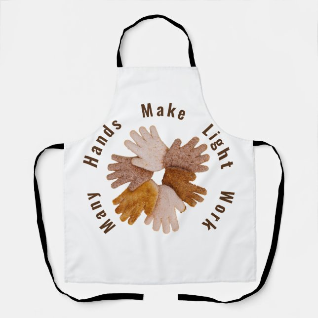 Tablier De nombreuses mains font léger travail toasté les  (Recto)
