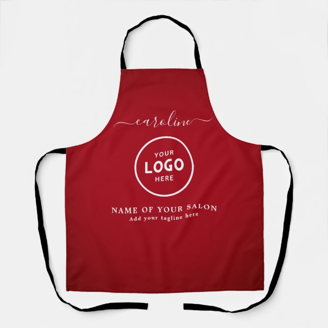 Tablier de salon moderne tendance avec logo (Recto)