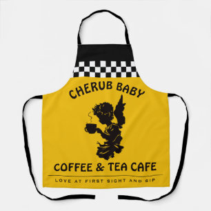 Tablier de serveuse personnalisé Café Ange Chérubi