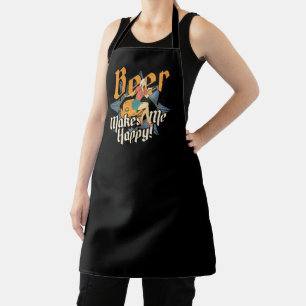 Tablier de service de bar de fille de bar heureux
