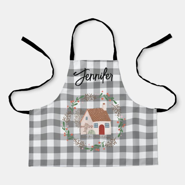 Tablier de taille d'enfant de Noël personnalisé (Recto)