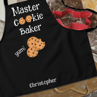 Tablier de texte noir pour enfant Maître Pâtissier