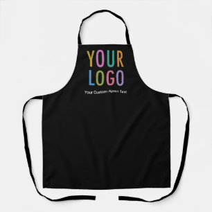 Tablier de travail personnalisé noir avec logo