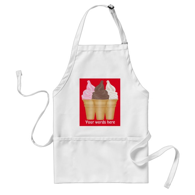 Tablier de trois de saveurs vendeurs de crème (Devant)