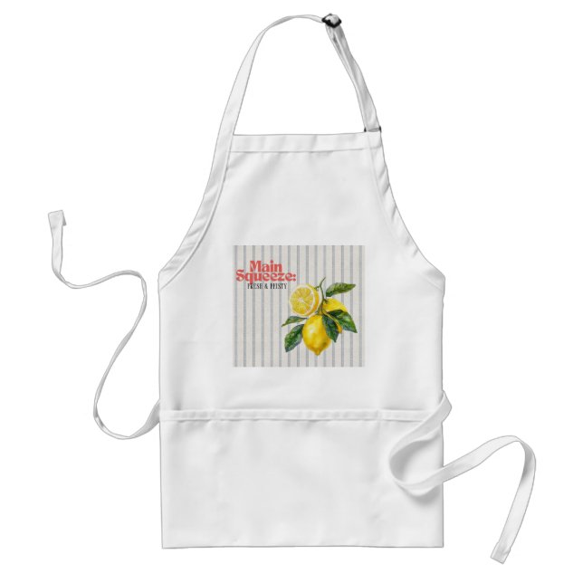 Tablier Décor de cuisine au citron frais et piquant Main S (Devant)