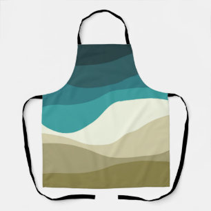 Tablier Décor des vagues de style rétro coloré