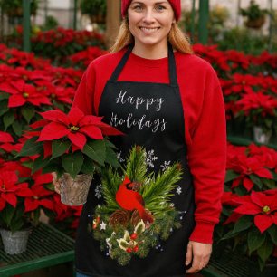 Tablier Décoration de Noël en verdure noire