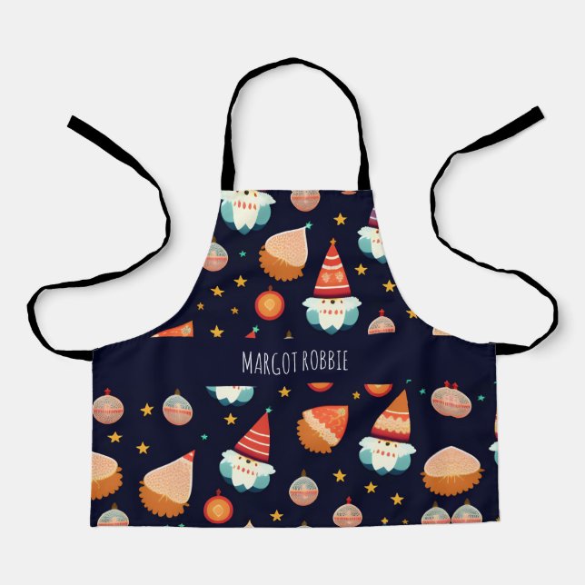 Tablier Décorations de Noël du Père Noël Motif rétro (Recto)