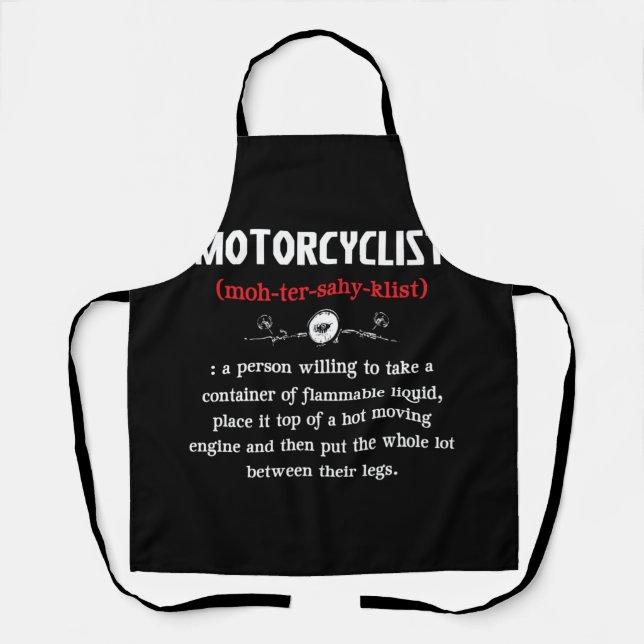 Tablier Définition Motorcycliste Pour Le Biker (Recto)
