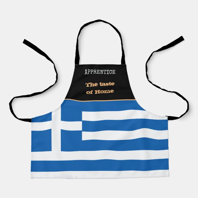 Tablier Dégustation de la maison & Drapeau grec, Cuisine G (Recto)