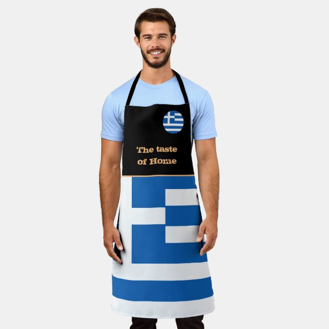 Tablier Dégustation de la maison, Drapeau grec, Cuisine Gr (Porté)