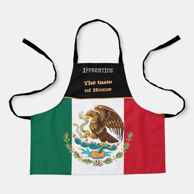 Tablier Dégustation de la maison & Drapeau mexicain, Mexiq (Recto)