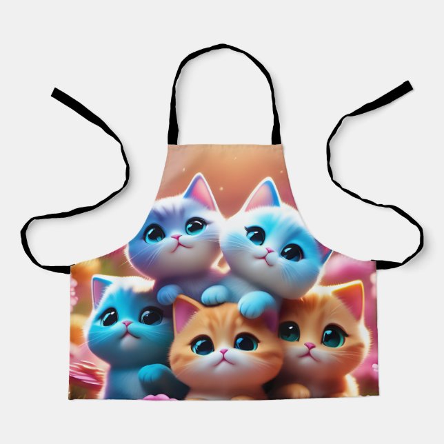 Tablier Delantal con gatitos (Recto)