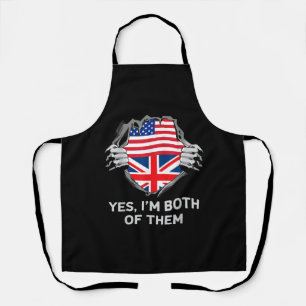 Tablier Demi-Américain Moitié Anglais USA Angleterre Drape