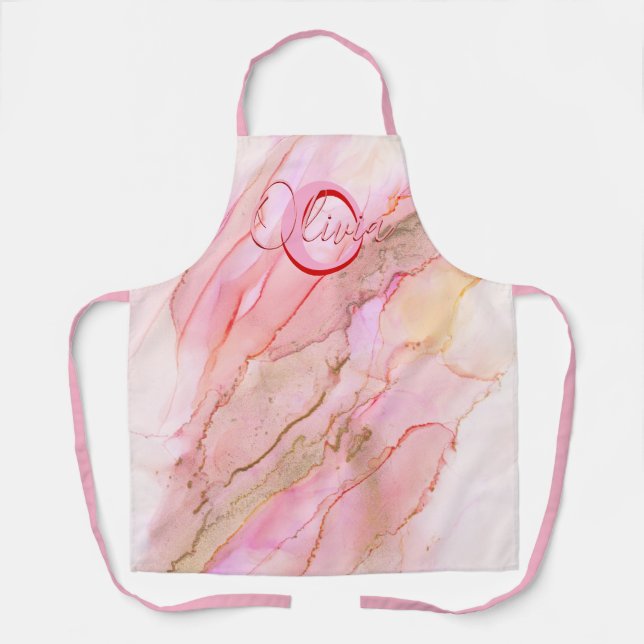Tablier D'Encre D'Alcool Fluide Rose Doux (Recto)