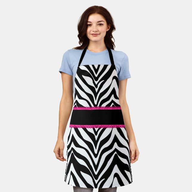 Tablier Dentelle rose Chic Zebra (Porté)