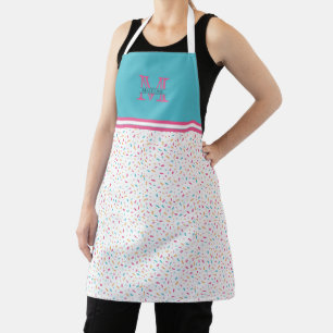 Tablier Des confettis colorés saupoudrent Monogramme