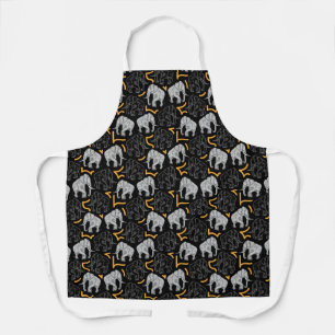 Tablier Des éléphants gris sur un arrière - plan noir