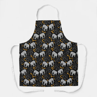 Tablier Des éléphants gris sur un arrière - plan noir