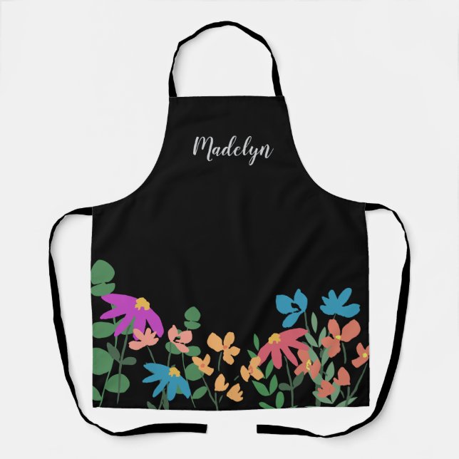 Tablier Design artistique Fleur Personnalisé (Recto)