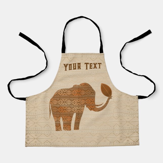Tablier Design d'art tribal des éléphants (Recto)