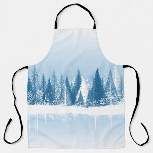 Tablier Design de la peinture grunge de la forêt d'hiver b