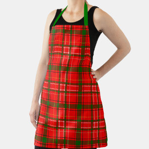 Tablier Design de Motif de Noël Tartan rouge