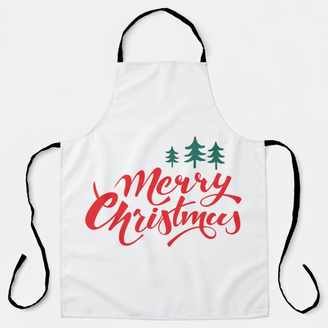 Tablier Design de Noël avec arbres (Recto)