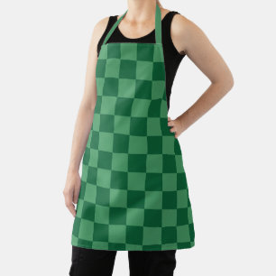Tablier Design élégant à damier vert