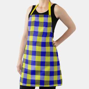 Tablier Design En vichy jaune bleu
