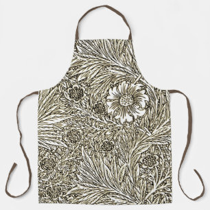 Tablier Design floral complexe en Brown et blanc
