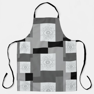 Tablier Design graphique noir, blanc et gris