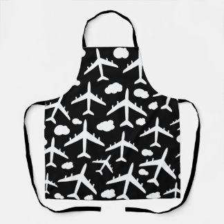 Tablier Design motif d'avions noirs