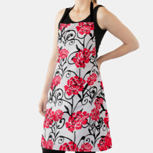 Tablier Design Motif d'illustrations de rose rouge