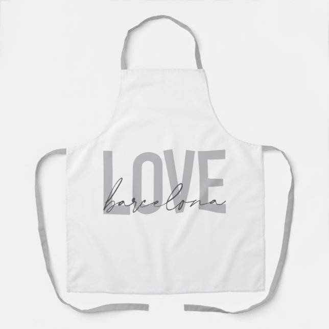 Tablier Design simple, urbain, moderne, cool Love Barcelon (Recto)