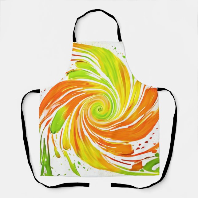 Tablier Design spiral vert et orange (Recto)