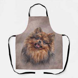 Tablier Dessin Chien Poméranie Spitz Blanche polaire