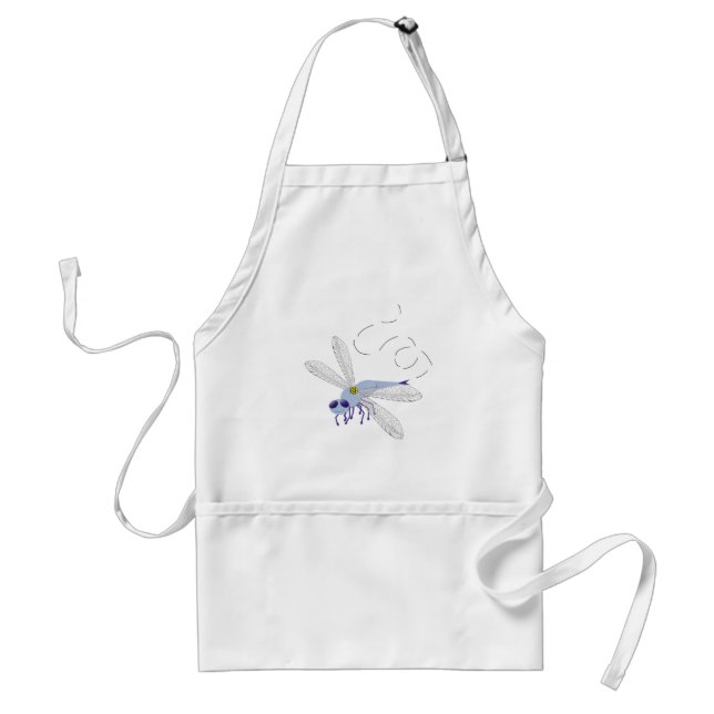 Tablier Dessin d'art de Dragonfly Blue Whimsical (Devant)