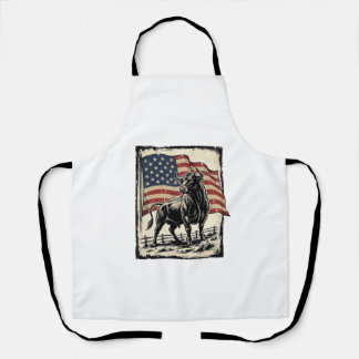 Tablier Dessin de chemise western Vintage Bull Drapeau Amé