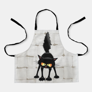 Tablier Dessin de Funny Fierce Black Cat