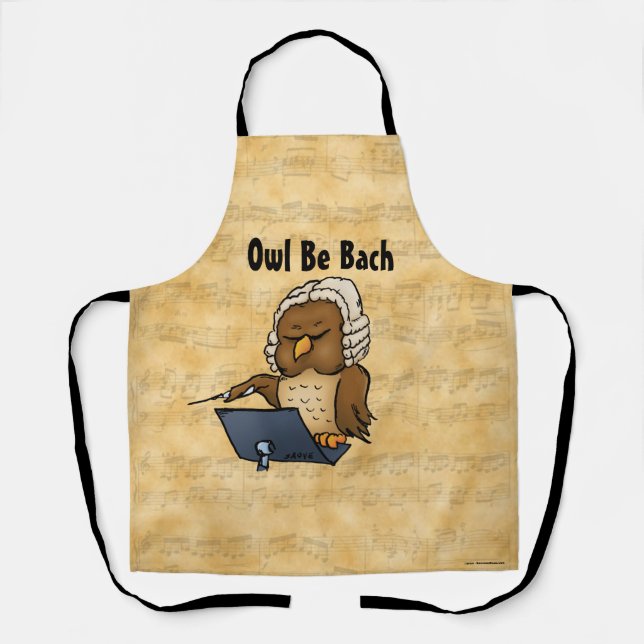Tablier Dessin de Owl Be Bach Funny Owl (Recto)