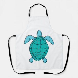 Tablier Dessin de tortue marine nageant