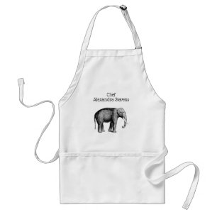 Tablier Dessin d'éléphant vintage